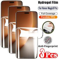 3 vnt. itin skaidri hidrogelio plėvelė Honor Magic 8 7 6 Pro Lite X9C X8C Ekranų apsauga Honor 500 400 300 Pro 200 100 90 Lite Hydrogel Film&Honor Magic8 Pro balta