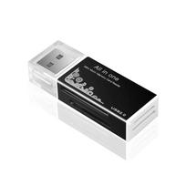 Viskas viename kortelių skaitytuvas TF SD kortelių skaitytuvas „Flash“ atminties kortelės lizdas USB 2.0 atminties adapteris „Plug and Play“ nešiojamajam kompiuteriui, stacionariam kompiuteriui without TF Card juoda