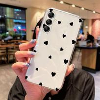 Skirta Samsung Galaxy A54 Širdelė Meilė Telefono dėklas A14 A24 A34 A15 A25 A35 A55 A06 Ne pageltonuojantis Skaidrus Clear Dangtelis Silikoninė Nugarėlė Samsung Galaxy A34 5G balta