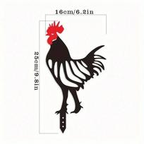 1 vnt. Metalinis gaidys ir višta Sodo kuoliukai Lauko geležies menas Kiemo dekoras Vejos ornamentas Rustic Ūkininko namelis Paukščių statulėlė TY3897-02