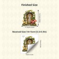 Creative Wooden Door  Portal to Another World  Self-Adhesive Wall Stickers, Small Size Skirting Board Decals for Home Decoration 15x15CM