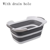 Safety Security Cat Dog Bath Baby Shower Portable Silicone Pet Bath Tubs Bath Accessories Baby Folding Non-Slip Bathtub without hole pilka
