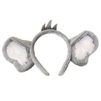 Plush Koala Ears Headband Cartoon Lovely Animal Furry Hair Hoop for Washing Face 1 pilka spalva