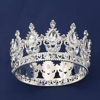 Graži kristalinė didelė karūna torto papuošimui Karūnos torto viršus mergaitės gimtadienio šventei Torto papuošalai ornamentai A gray