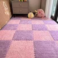 Plush Bedside Rug: Girls' Room Foam Floor Mats, Washable & Stylish 30*30*0.6CM - Regular (1 Piece)