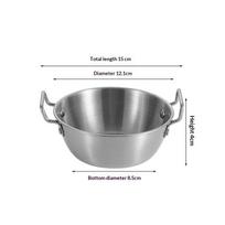 1Pc 304 Stainless Steel Instant Noodle Bowl Korean Rice Wine Bowl With Handle Salad Snack And Fries Bowl A1