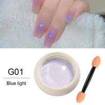 Masyvi pudra Nagų blizgučiai Aurora Mirror Vaivorykštis chromo undinėlės pigmentas Holografinis trynimas Dulkės Nagų dailės dekoracijos Manikiūras With eye shadow stick gray