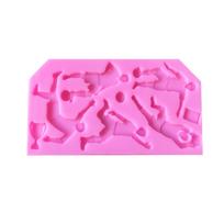 Cartoon Football Basketball Player Silicone Mold 3D Fondant Chocolate Mould Cake Dessert Mould Home Kitchen Baking Tool 1 rožinė
