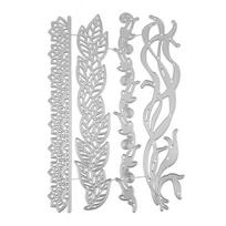 4PCS Cutter Mold, Flowers Plants And Vines Shape Cutting Dies, Sharp Carbon Steel Cut Stencils, for Scrapbooking And Card Making 4pcs white