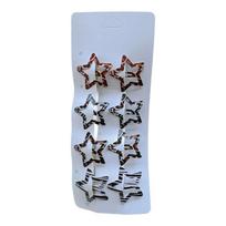 Fashion Leopard Hair Clip Set 8Pcs Nonslip Metal Hair Barrettes Star Water Drop Shape For Teens Adults