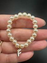 Mini Labubu 4th Gen Pearl Necklace with 26 Letter Pendant