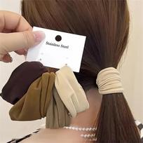 Korean Fashion Hair Accessories Set 4 Piece Rubber and Fabric Scrunchies