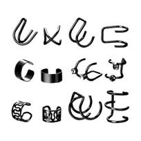 1 Set Ear Cuffs for Women Non-Piercing Cartilage Earring Sparkling juoda