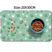 Pet Feeding Mat Absorbent Dog Food Placemat Non Slip Rubber Backing Protects Floor Under Pet Bowls Dining Space A9 20X30CM