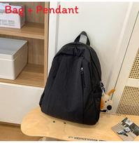 Style Lazy Chic Small Backpack With Nylon For Casual Travel Black Small
