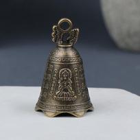 2 vnt Retro Kinijos mini bronzinė skulptūra Pray Buddha Feng Shui varpas Namų sodas Dekoratyviniai vėjo varpeliai Automobilių pakabukų priedai 2pcs