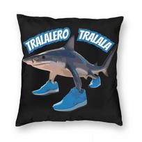 Tralalero Tralala Viral Brainrot Shark Square Pillowcase Polyester Linen Velvet Creative Zip Decorative Pillow Room Cushion Case 30x30cm