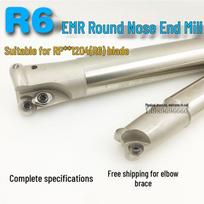 R6 Milling Cutter Holder 1204: EMRW6R Shock-Resistant Round Nose for CNC Machines, Free Shipping Included. 252 mm, C24 Shank, 160 mm Length