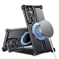 Eary for Samsung Galaxy S24 Ultra Phone Case for Magsafe Camera Kickstand Frameless Bumper Metal Shockproof Protective Covers For Samsung Galaxy S24 Ultra juoda