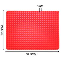 40x27 cm raudonos piramidės keptuvės Nelipnus BBQ silikoninis kilimėlis mikrobangų krosnelės kepsninės padėklai įrankiai raudona