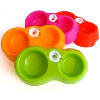 Kūrybinis dvigubas apvalus dubuo šuniui kačių puodas plastikinio butelio dubuo naminių gyvūnėlių dvigubas dubuo geriamojo vandens dubuo 27*16*6cm
