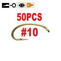 50 vnt Auksinės spalvos muselių rišimo Scud Nymph Hook Caddis Midge krevečių muselių rišimo žuvies kabliukai Dydis 10 12 14 16 #10 red