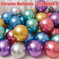 50/100 vnt. 10 colių chromo balionai Metaliniai latekso balionai Kalėdoms, vestuvėms, gimtadieniams, Kalėdų namų vakarėliams 50PCS įvairiaspalvis