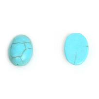 Turkio spalvos karoliukai, haulito akmeniniai kabošono karoliukai, pusiau ovalūs, plokščiapadžiai papuošalai. 6x8mm 40pcs turkis