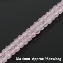 Natūralaus akmens rausvo kristalo faktūros apvalūs palaidi karoliukai 15 colių sruogos 4 6 8 10 12 mm Pasirinktas dydis papuošalams gaminti 4mm 95pcs