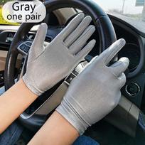 1 Poros vairavimo pirštinės Vairavimo kremas nuo saulės Thin Stretch Silk pirštinės Performance Gloves Vasarinis kremas nuo saulės 21*8cm pilka