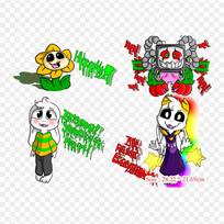 Chibi Flowey Undertale Flowey Lyginami pleistrai drabužiams Applique lipdukai ant drabužių Šilumai jautrus individualus pleistras black