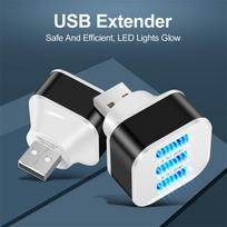 3 prievadų nešiojamasis USB plėstuvo adapteris USB2.0 prievado skirstytuvas Įkraunamas tik juoda