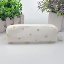 Flower Daisy silikagelis juodas pieštukų krepšys mokykliniai pieštukų dėklai mergaitėms studentų raštinės reikmenų maišelis Mielas pieštukų dėklas Biuro reikmenys skaidri