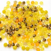 Aukso spalvos Daugiaspalviai geltoni 3*4mm 145vnt Rondelle Austria briaunoti krištoliniai stiklo karoliukai laisvi tarpikliai apvalūs karoliukai papuošalams gaminti Dia 4mm 145PCS geltona