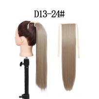 MERISIHAIR Sintetinės arklio uodegos plaukų dalys karščiui atsparus pluoštas, tiesus juostelės prisegimas plaukams priauginti 17 spalvų ruda juoda 22inches&China