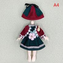Drabužių rinkinys 16-17 cm Ob11 Kostiumas lėlei 1/8 Bjd Lėlės miela drabužių uniforma