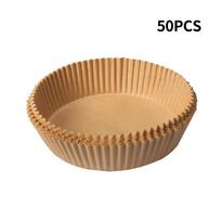 Kepimo popierius Airfryer Kepimo popierius Vienkartinis popierinis įdėklas 50pcs natural color