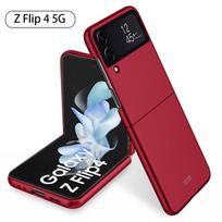 Sumsung Z Flip 4 Zflip4 Flip4 dėklas Matinis saldainių spalvos kietas PC atsparus smūgiams galinis dangtelis, skirtas Samsung Galaxy Zflip 4 apsauginiam apvalkalui For Samsung  01 raudona