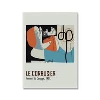 Prancūzų Le Corbusier meno parodos plakatas Vintažinis moters kūnas Abstraktus sienų spaudinys Viduramžių Bauhaus drobės tapybos dekoravimas 21cm×30cm NoFrame