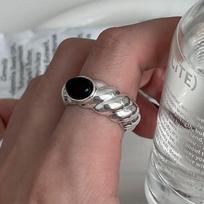 Foxanry netaisyklingi geometriniai žiedai moterims Poroms Vintažinė mada Minimalistinis gimtadienio vakarėlis Papuošalai Priedai Dovanos 17mm sidabras