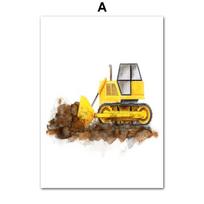 Traktorinis kranas, šakinis krautuvas, purkštuvas, ekskavatorius, lenktyninis automobilis, sienų menas, drobės tapyba, plakatai ir spaudiniai Sienų nuotraukos Vaikų kambario dekoras be rėmelio 21*30cm