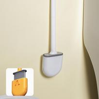 Tualeto šepetys su laikikliu rinkinys Silikoninis tualeto valiklio šepetėlis Pakabinamas prie sienos wc tualeto vonios kambario priedai(1PC/2PCS) 1PC balta