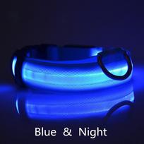LED lemputė Naktinė sauga Šviečianti sportinė antkaklis šunims Katėms Nailono naminių šunų antkaklis, švytintis tamsiai kačių antkaklis LED šunų antkaklis šunų priedai 1PC mėlyna