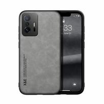 Prabangus odinis magnetinis dėklas, skirtas Xiaomi Mi 13 12 11T 10T 9T Pro 11 Lite 5G NE 12T T Mi11T POCO X3 NFC Pro dangtelis su metaline plokšte For Xiaomi 11T šviesiai pilka spalva