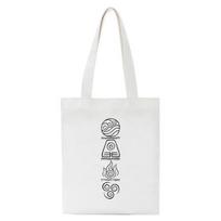 Avataras Paskutinis Airbender Aang Appa Anime Badass Menas Drobinis Krepšys Krepšiai Pirkinių krepšiai Rankinės Merginos Kasdieniai Knygų Krepšiai 24*26cm white