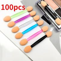 100 vnt. vienkartinis akių šešėlių šepetėlis dvipusis kempinės nailono rinkinys ir rinkiniai akių šešėlių šepetėliai makiažo kosmetikos aplikatorius gray