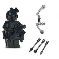 Karinis MOC specialiųjų pajėgų policijos ginklų priedai Sudėtinis lankas kareivis SWAT minifigūrėlės kaladėlės kaladės modeliai statybiniai žaislai 4.5cm