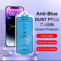 Dust Free Box Screen Protector for iPhone 16 15 14 13 12 11 Pro Max Anti Blue Ray Tempered Glass for IPhone Xs Max XR X Auto-Dust Removal Kit iPhone X