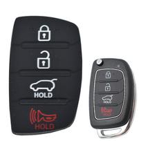 Guminis automobilio raktų dangtelio dangtelis, skirtas Hyundai Tucson Santa fe / ix45 Sonata i40 4 mygtukų remonto automobilio rakto korpuso pakeitimo dėklo oda