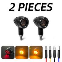 2/4 vnt. Motociklo posūkio signalų indikatoriai Mini Bullet Led Gintaro spalvos įspėjamoji lemputė, skirta Harley Honda Suzuki 12V universaliam 2PCS